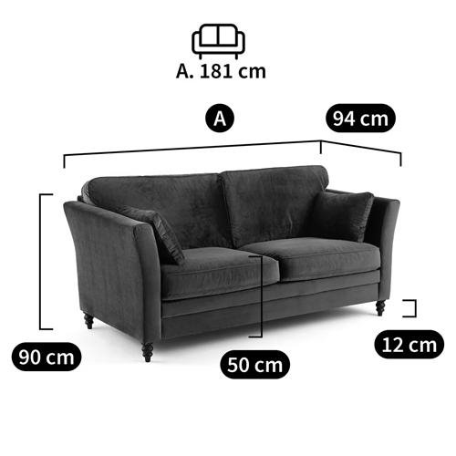 Диван с обивкой из велюра зеленый Gibbs Dark Green Sofa в Саратове