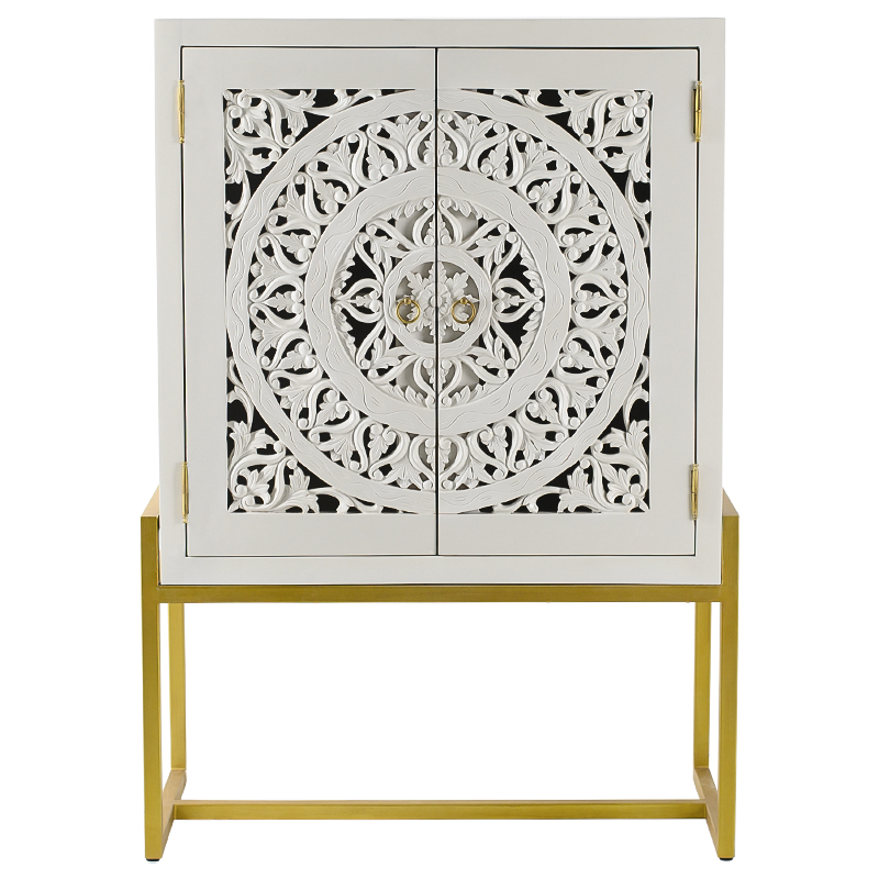 Буфет с резными дверцами Ceara Lace Cabinet Белый Золотой Буфет с резными дверцами Ceara Lace Cabinet Белый Золотой в Саратове | Loft Concept