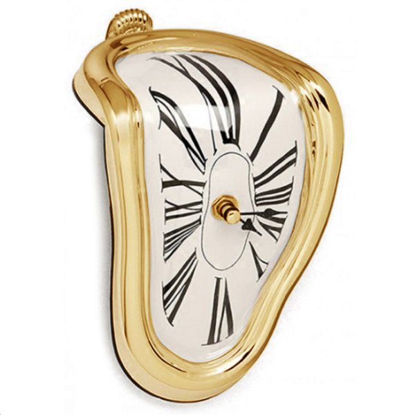 Часы Salvador Dali Soft Clock Gold Золотой Черный в Саратове | Loft Concept 