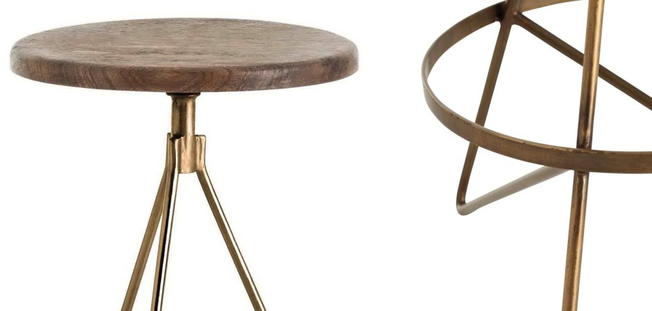 Барный стул Industrial Vintage Brass Iron Swivel Bar Stool Барный стул Industrial Vintage Brass Iron Swivel Bar Stool - Loft-Concept в Саратове