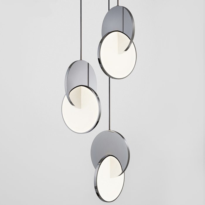 Подвесной светильник Eclipse Pendant Light Хром Белый Подвесной светильник Eclipse Pendant Light Хром Белый в Саратове | Loft Concept
