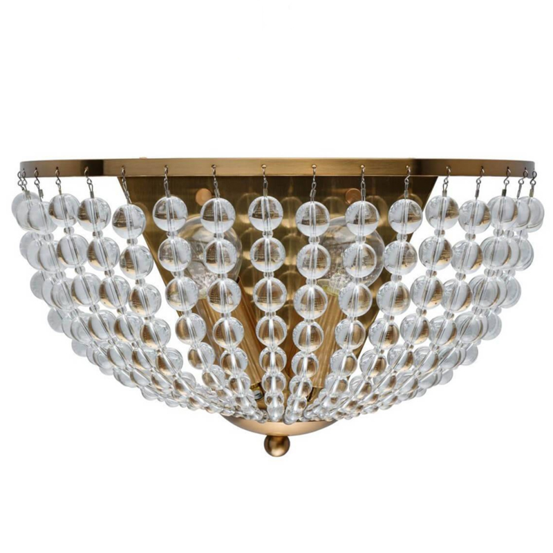 Бра Virginia Clear Beads Wall Lamp Gold Золотой Прозрачное Стекло в Саратове | Loft Concept 