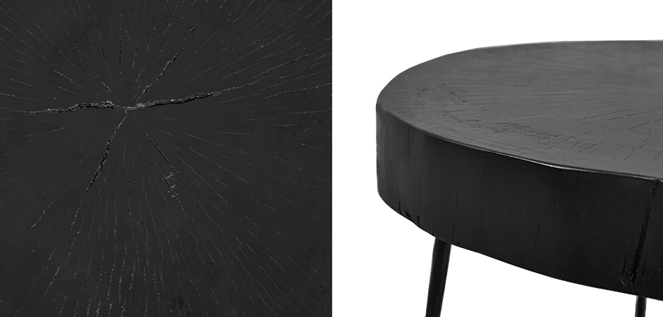 Приставной стол Saw Cut Black Wood Side Table Приставной стол Saw Cut Black Wood Side Table - Loft-Concept в Саратове