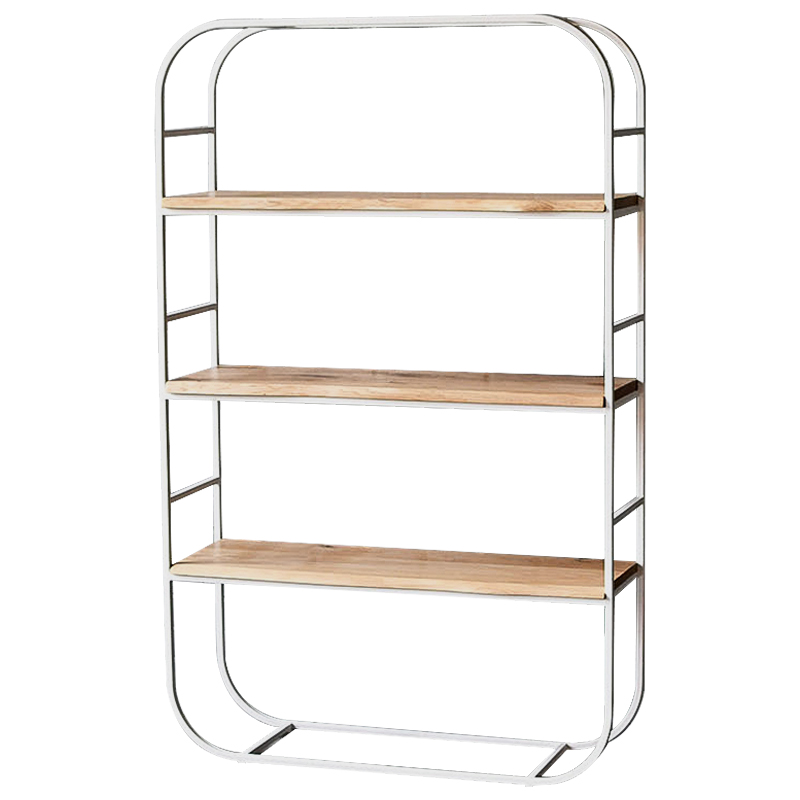 Стеллаж Fulton Industrial Metal Rust Rack Древесина Белый в Саратове | Loft Concept 