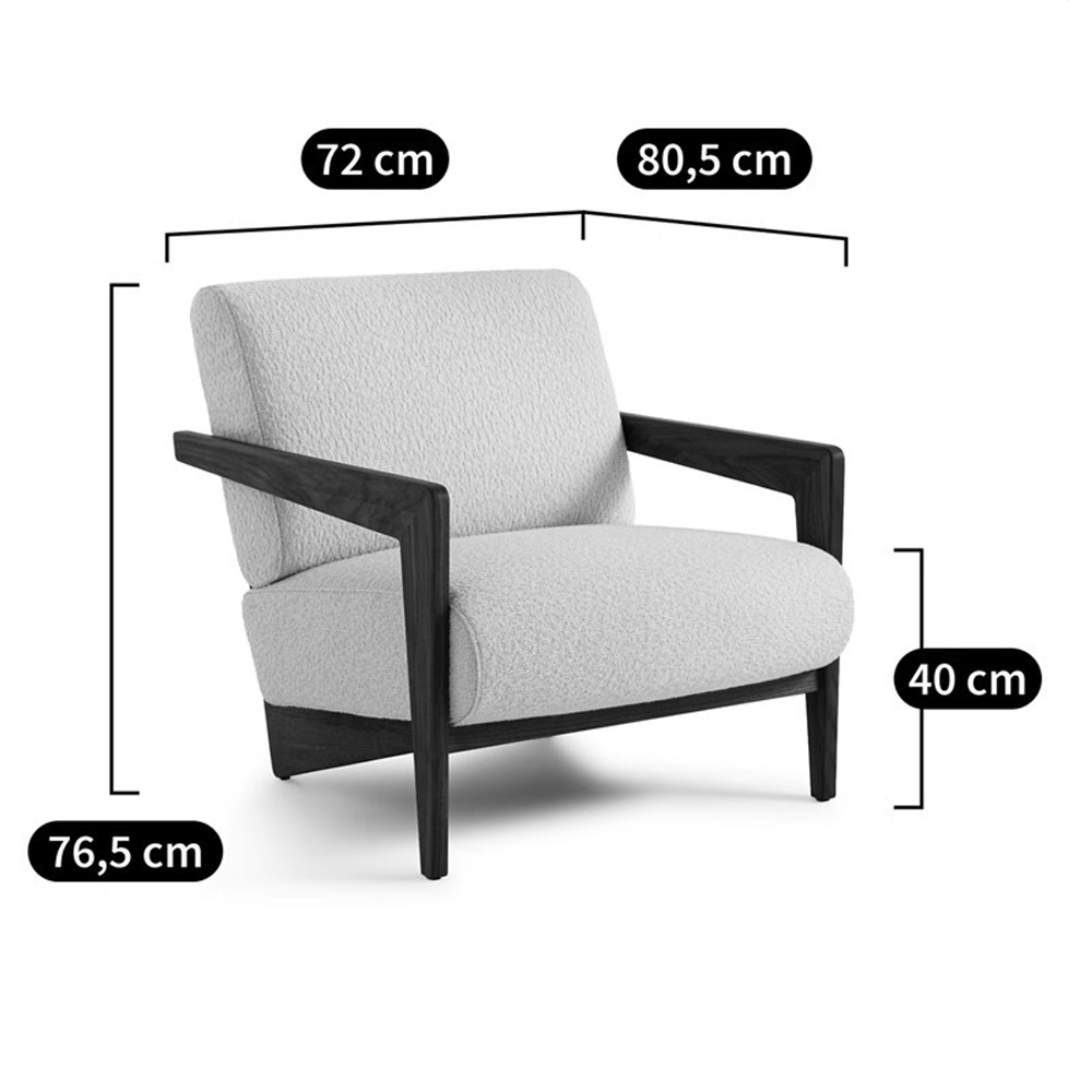 Кресло с обивкой из белого букле Armchair White Boucle Кресло с обивкой из белого букле Armchair White Boucle в Саратове