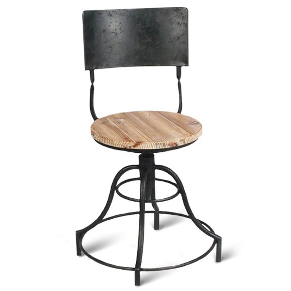 Барный стул Industrial Barstool Vintage Black Винтажный черный Коричневый в Саратове | Loft Concept 