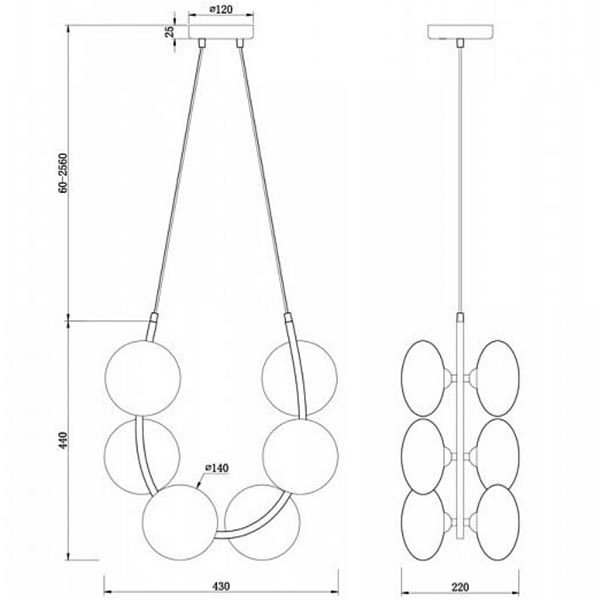 Люстра Marcan 6 Ball Chandelier Black в Саратове