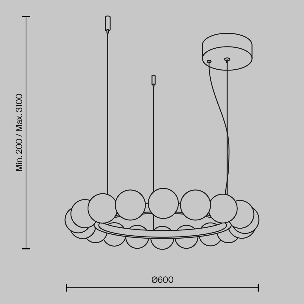 Люстра подвесная Ambre 3000К в Саратове