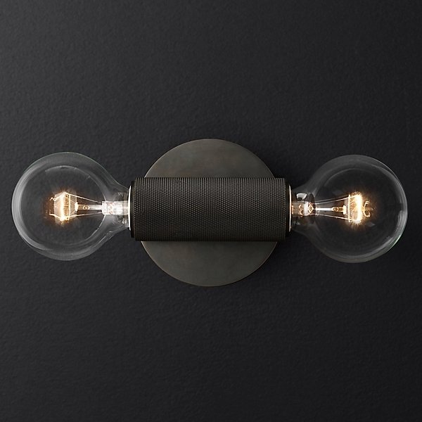 Бра RH Utilitaire Inline Sconce Black Темная бронза в Саратове | Loft Concept 