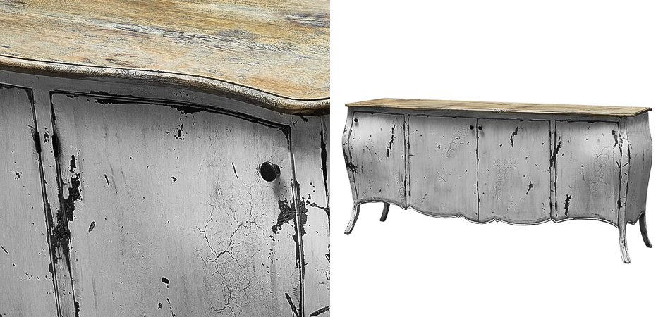 Комод длинный в стиле прованс White Vintage Commode Белый Комод длинный в стиле прованс White Vintage Commode Белый - Loft-Concept в Саратове