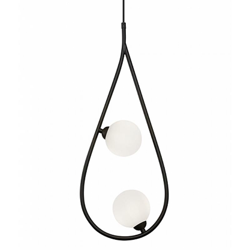 Люстра Marcan 2 Ball Chandelier Black Черный Белый в Саратове | Loft Concept 