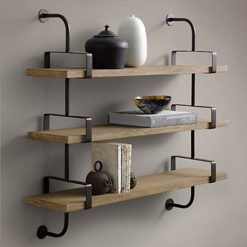 Полка из Дуба RH SHELVING & LEDGES 105 см Графит в Саратове | Loft Concept 