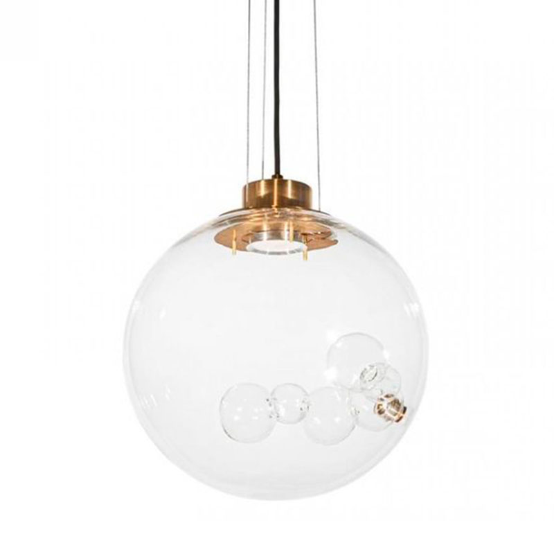 Подвесной светильник Lamps Inside Bubbles side round Золотой Прозрачный в Саратове | Loft Concept 