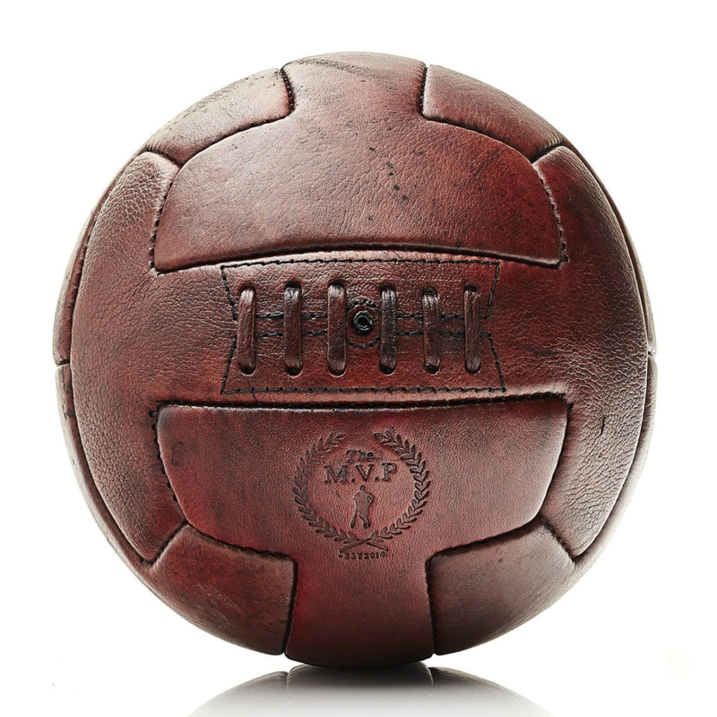 Футбольный Мяч из коричневой Кожи RETRO HERITAGE BROWN LEATHER T SOCCER BALL Коричневый винтаж в Саратове | Loft Concept 