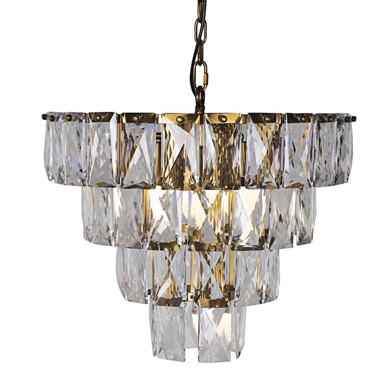 Люстра Tiers Crystal Light Chandelier brass 7 Латунь в Саратове | Loft Concept 