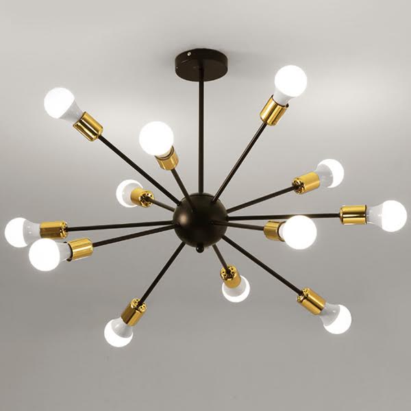 Люстра Sputnik LIGHT JET 12 Black and Gold Черный Глянцевое золото Люстра Sputnik LIGHT JET 12 Black and Gold Черный Глянцевое золото в Саратове | Loft Concept