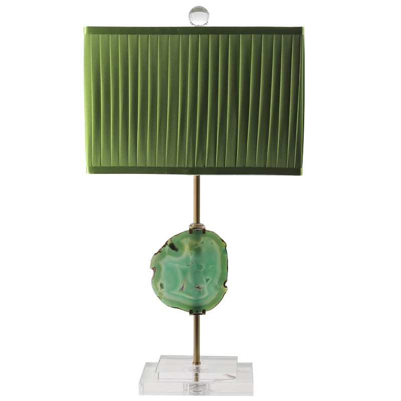 Настольная лампа Green Agate Design Table Lamp Зеленый Латунь Прозрачное Стекло в Саратове | Loft Concept 