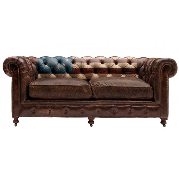 Диван Chesterfield Rebel Sofa Stars & Stripes Andrew Martin Коричневый в Саратове | Loft Concept 