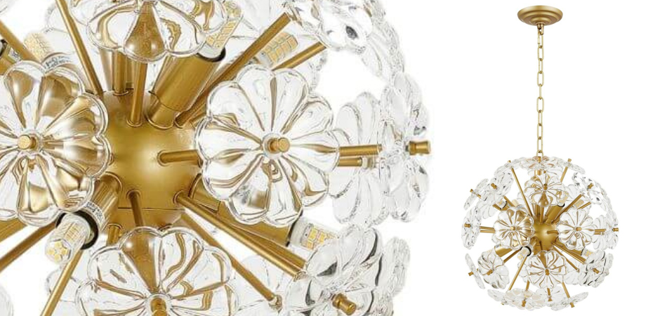 Люстра Glass Flowers Sputnik Chandelier D 32 Люстра Glass Flowers Sputnik Chandelier D 32 - Loft-Concept в Саратове