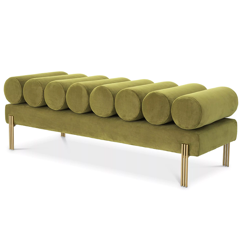 Банкетка Eichholtz Bench Oxley Green Зеленый Латунь в Саратове | Loft Concept 