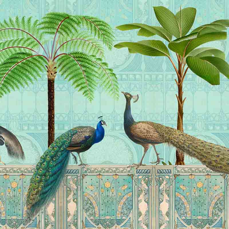 Обои ручная роспись Chinoiserie Palace Of Birds Tropical  в Саратове | Loft Concept 