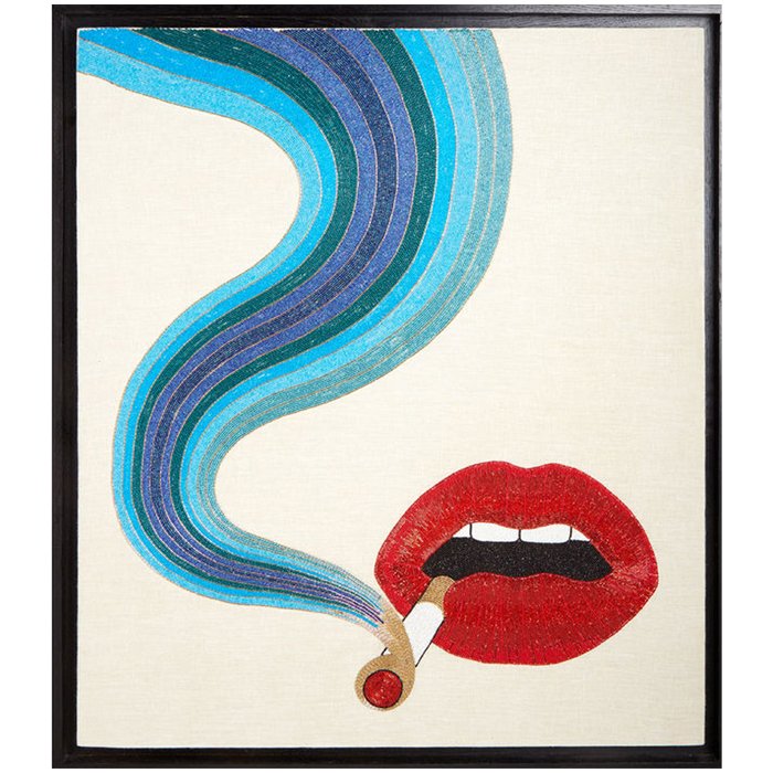 Smolder Beaded Wall Art панно из бисера Морская синь Красный Smolder Beaded Wall Art панно из бисера Морская синь Красный в Саратове | Loft Concept