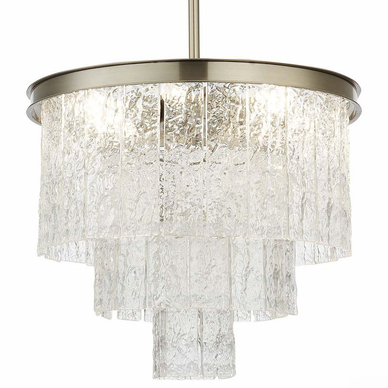 Люстра Renea Textured Glass Chandelier Nickel Никель Прозрачное Стекло в Саратове | Loft Concept 