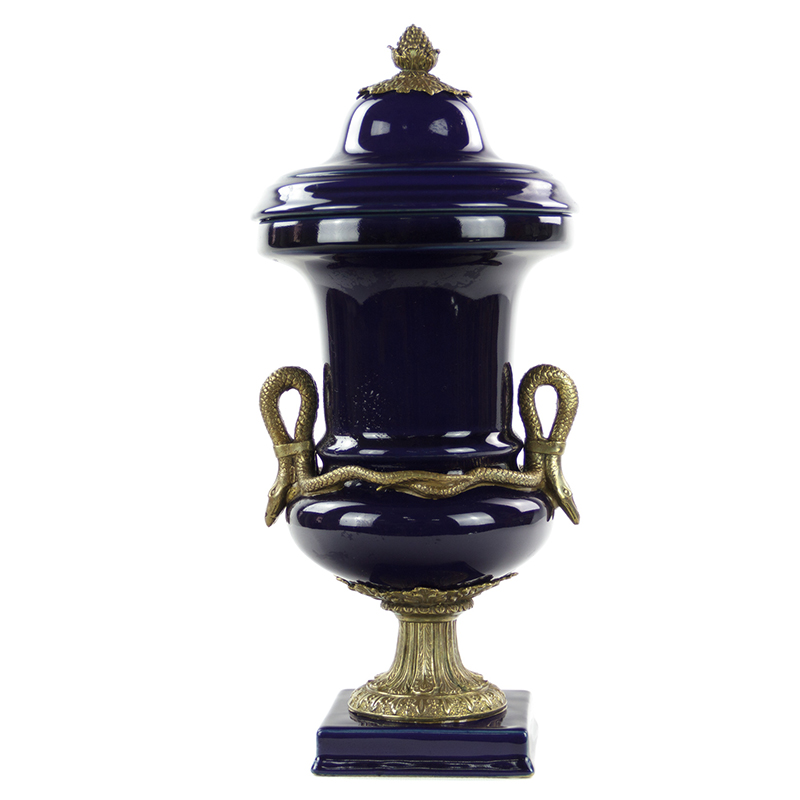 Ваза Selenia Blue Vase Bronze Serpents Синий Бронза Ваза Selenia Blue Vase Bronze Serpents Синий Бронза в Саратове | Loft Concept