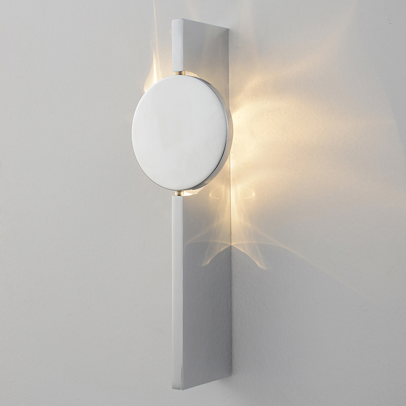 Бра с круглым зеркальным диском на прямоугольном соновании Reflection Circle Glow Хром Бра с круглым зеркальным диском на прямоугольном соновании Reflection Circle Glow Хром в Саратове | Loft Concept