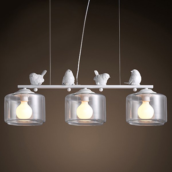 Светильник Provence Bird Pendant Line 3 cylinder Белый Светильник Provence Bird Pendant Line 3 cylinder Белый в Саратове | Loft Concept