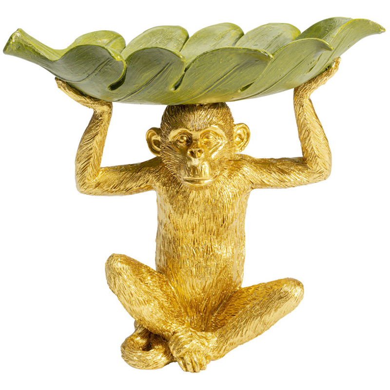 Конфетница Golden Monkey holding a leaf Зеленый Золотой в Саратове | Loft Concept 