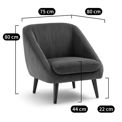 Кресло серое Pauley Grey Armchair в Саратове