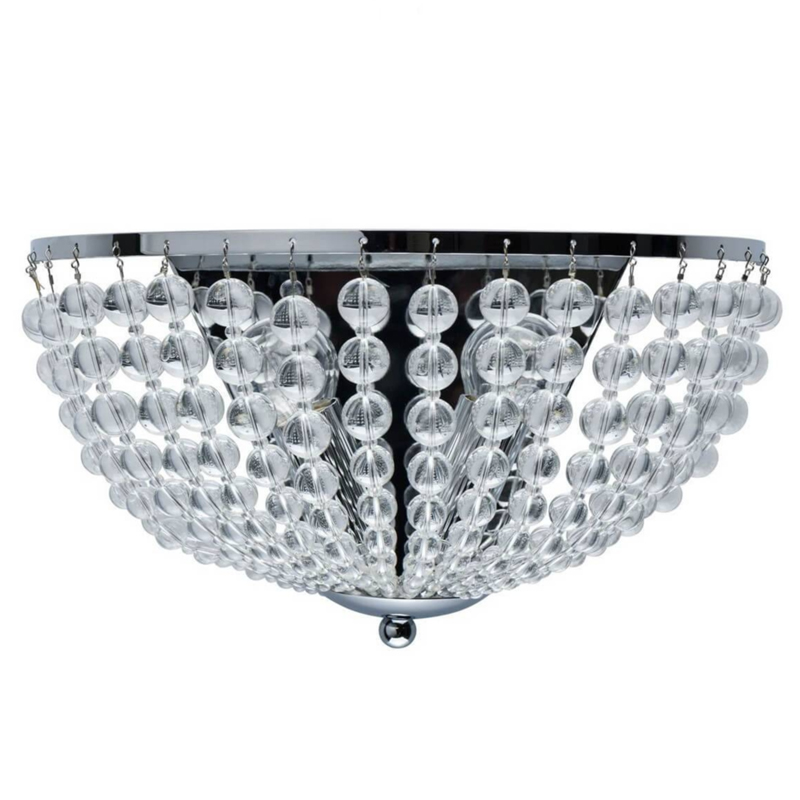 Бра Virginia Clear Beads Wall Lamp chrome Хром Прозрачное Стекло в Саратове | Loft Concept 