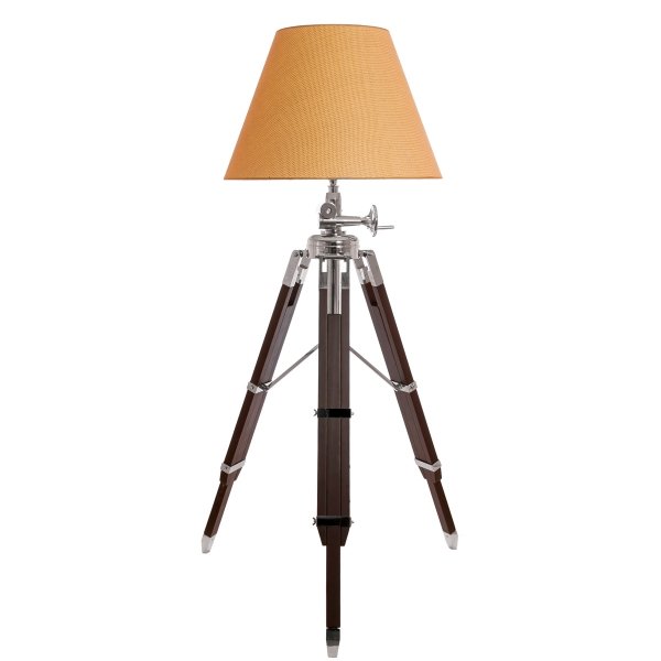 Напольная лампа Tripod Floor Lamp Бежево-серый Коричневый в Саратове | Loft Concept 