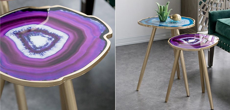 Кофейный стол Imitation Agate Fuchsia Кофейный стол Imitation Agate Fuchsia - Loft-Concept в Саратове
