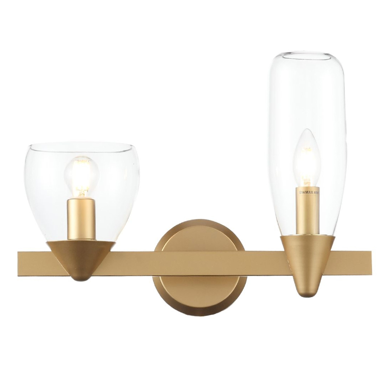 Бра Houston Wall Lamp матовое золото Прозрачное Стекло Бра Houston Wall Lamp матовое золото Прозрачное Стекло в Саратове | Loft Concept