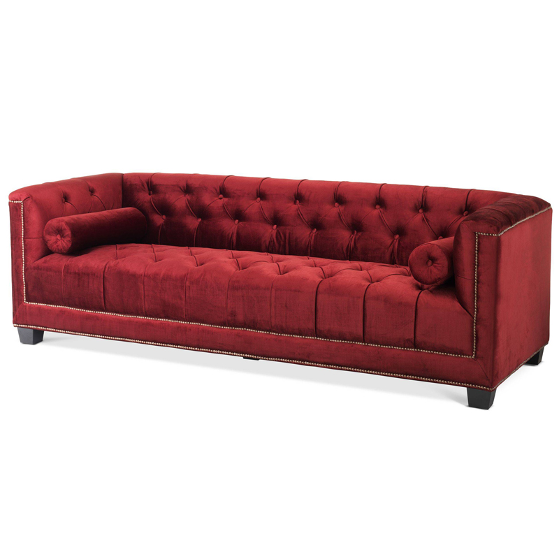 Диван Eichholtz Sofa Paolo red Красный Черный Коричневый в Саратове | Loft Concept 