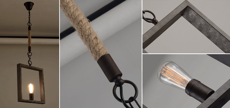 Подвесной светильник Quadrate Loft Rope Light Подвесной светильник Quadrate Loft Rope Light - Loft-Concept в Саратове