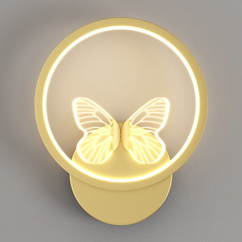 Бра Butterfly Gold Circle Wall Lamp Прозрачный Золотой в Саратове | Loft Concept 