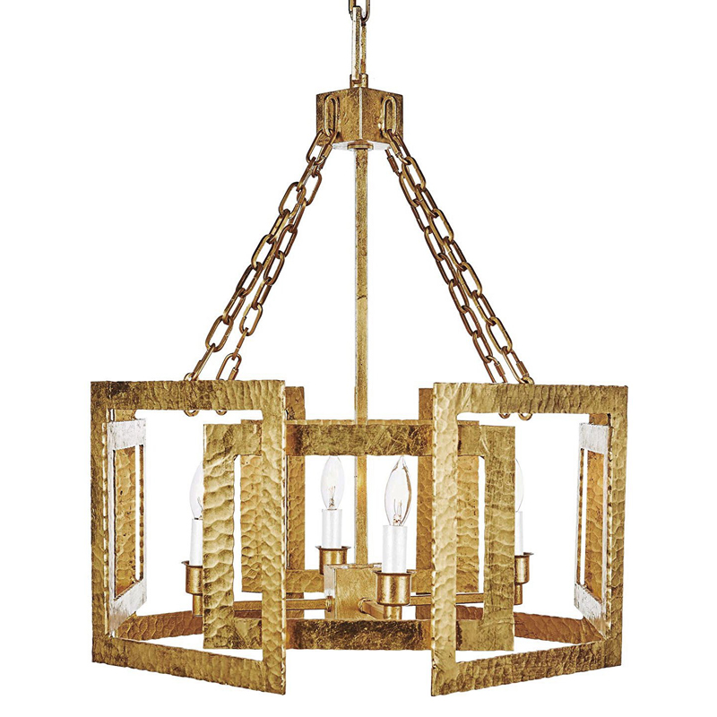 Люстра Textured Cage Pendant Lamp Gold Chandelier Золотой в Саратове | Loft Concept 