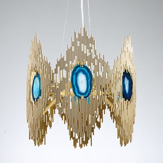 Люстра Calypso Chandelier 6 Золотой Графит Морская синь Люстра Calypso Chandelier 6 Золотой Графит Морская синь в Саратове | Loft Concept