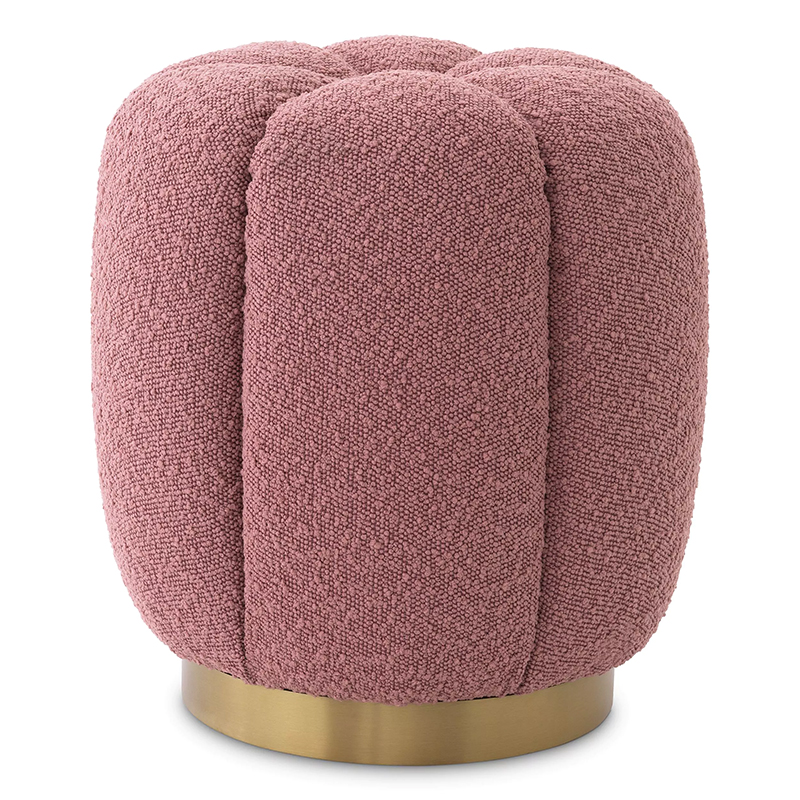 Пуф Eichholtz Stool Orchanic Boucle Rose Дымчатая Роза Латунь в Саратове | Loft Concept 