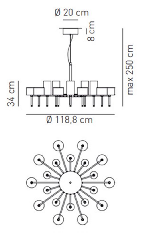 Люстра AXO Light Spillray lamps 20 в Саратове