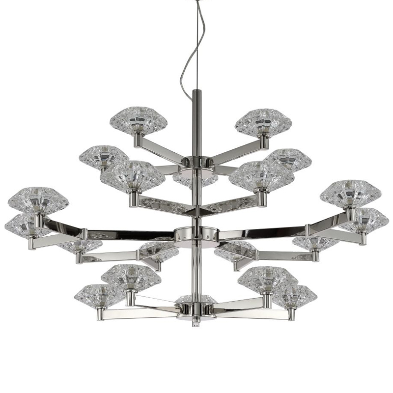 Люстра Yerker Chandelier Nickel 20 Никель Прозрачный в Саратове | Loft Concept 