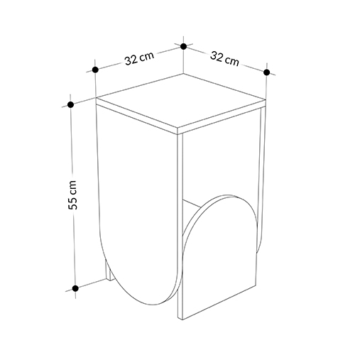 Стол приставной с овальными элементами бело-бежевого цвета NUN SIDE TABLE WHITE LIGHT MOCHA в Саратове