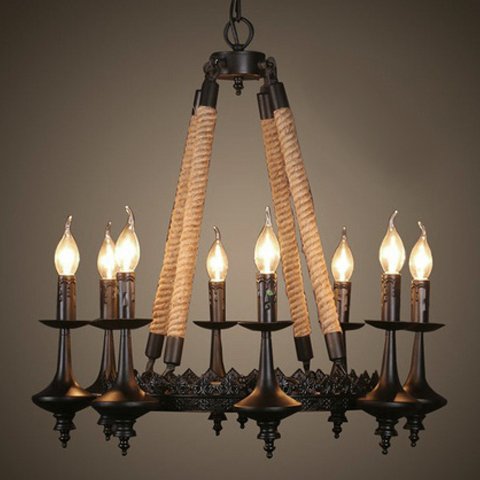 Люстра 8-Light Rustic Chandelier Черный в Саратове | Loft Concept 