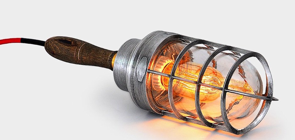 Ручной светильник Steampunk Cage Glass Edison Hanging Lamp Ручной светильник Steampunk Cage Glass Edison Hanging Lamp - Loft-Concept в Саратове