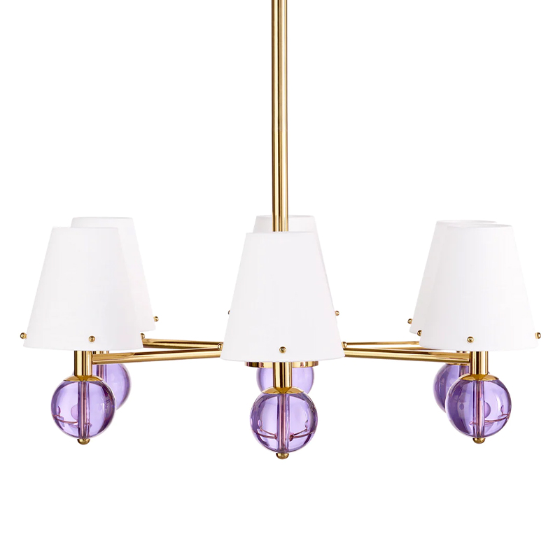 Люстра Jonathan BELVEDERE SIX-LIGHT CHANDELIER Сиреневый Золотой Белый Люстра Jonathan BELVEDERE SIX-LIGHT CHANDELIER Сиреневый Золотой Белый в Саратове | Loft Concept