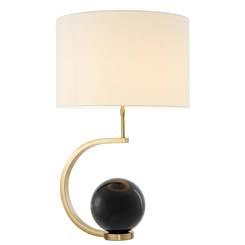 Настольная лампа Eichholtz Table Lamp Luigi Black marble Белый Глянцевое золото Черный Мрамор Nero в Саратове | Loft Concept 