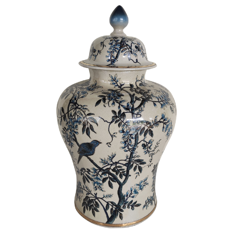 Ваза Blue White Vase Ramao Синий Белый Ваза Blue White Vase Ramao Синий Белый в Саратове | Loft Concept